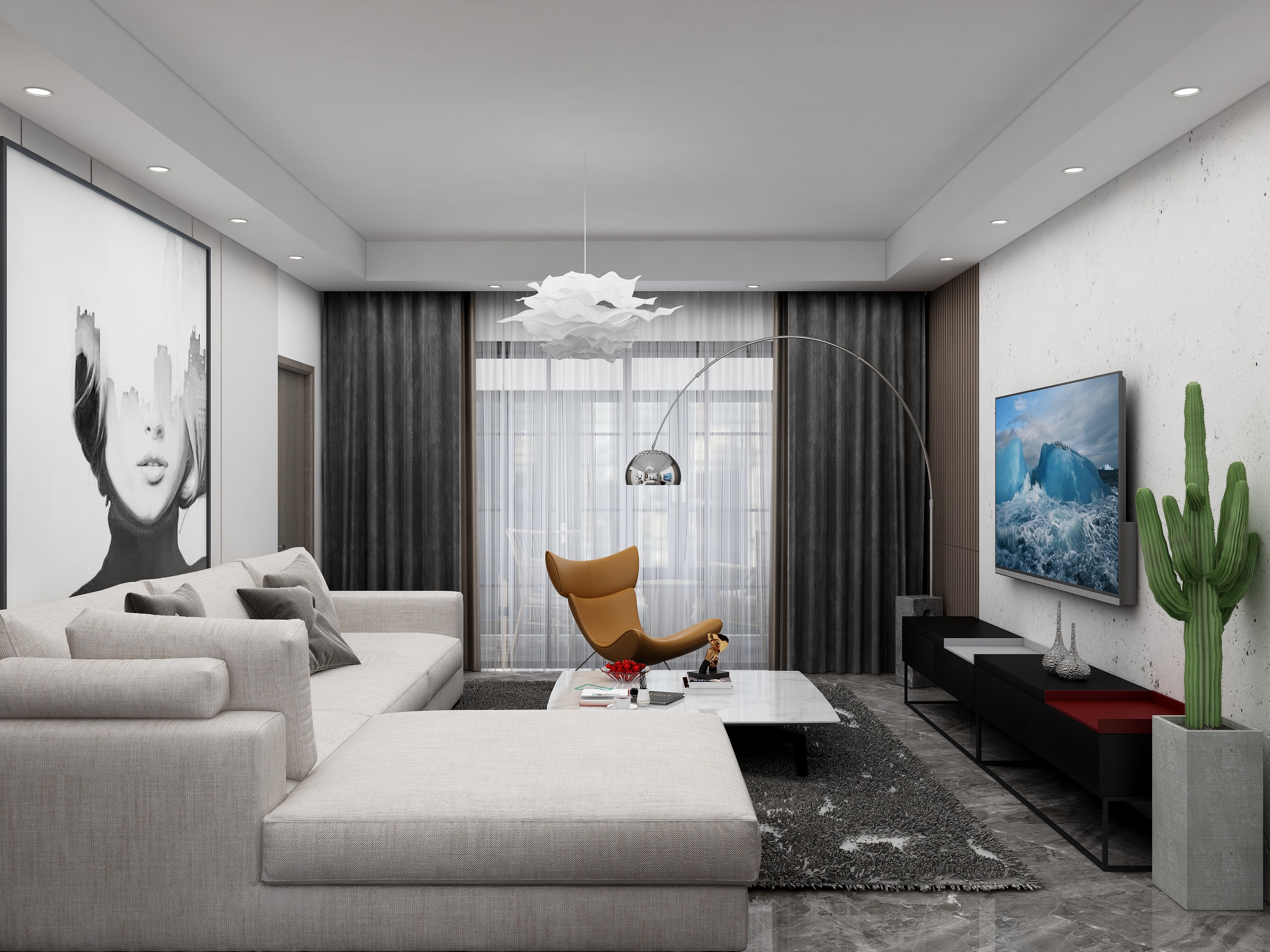 袁春生-300平底跃现代极简-装修设计方案