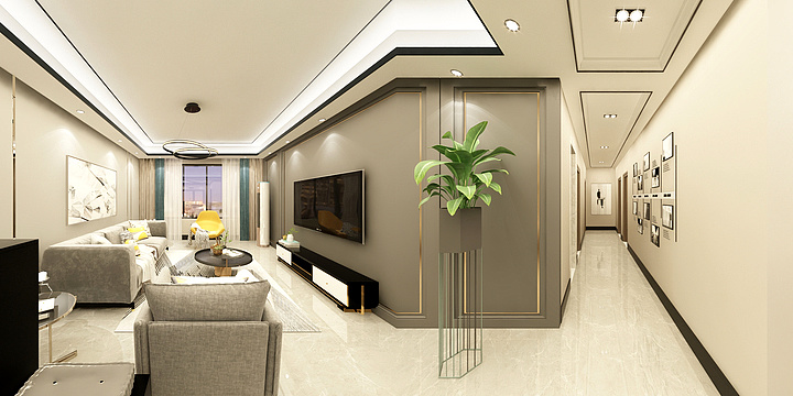 爱巢ZHo-龙溪湖生态小城K户型134平米，现代轻奢风格。14-16万元-装修设计方案