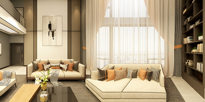 青木设计YrRE-团结黑白轻奢复式楼定制-装修设计方案