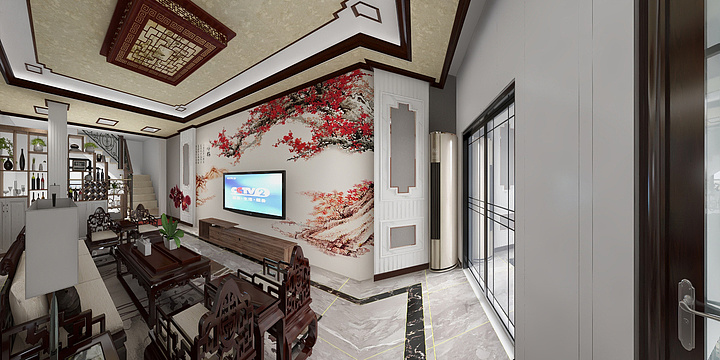 全屋装修设计工作室-博白镇九村轻钢别墅装修效果图-装修设计方案