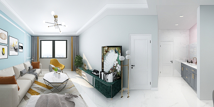 李乐设计师-雅居乐130平方一楼-装修设计方案