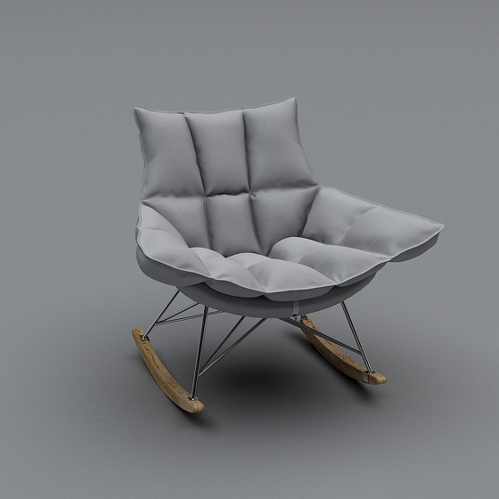 Contemporary Gray Chair 3D Model Without Arms