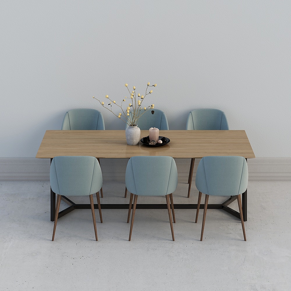 家装小清新北欧系列餐桌3D模型