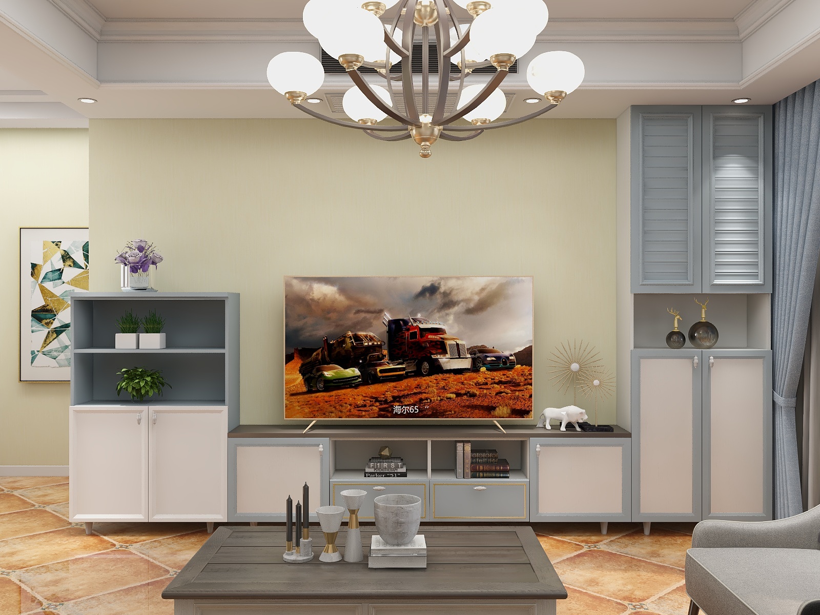 嵘洲装饰设计-柏乡清新美式-装修设计方案