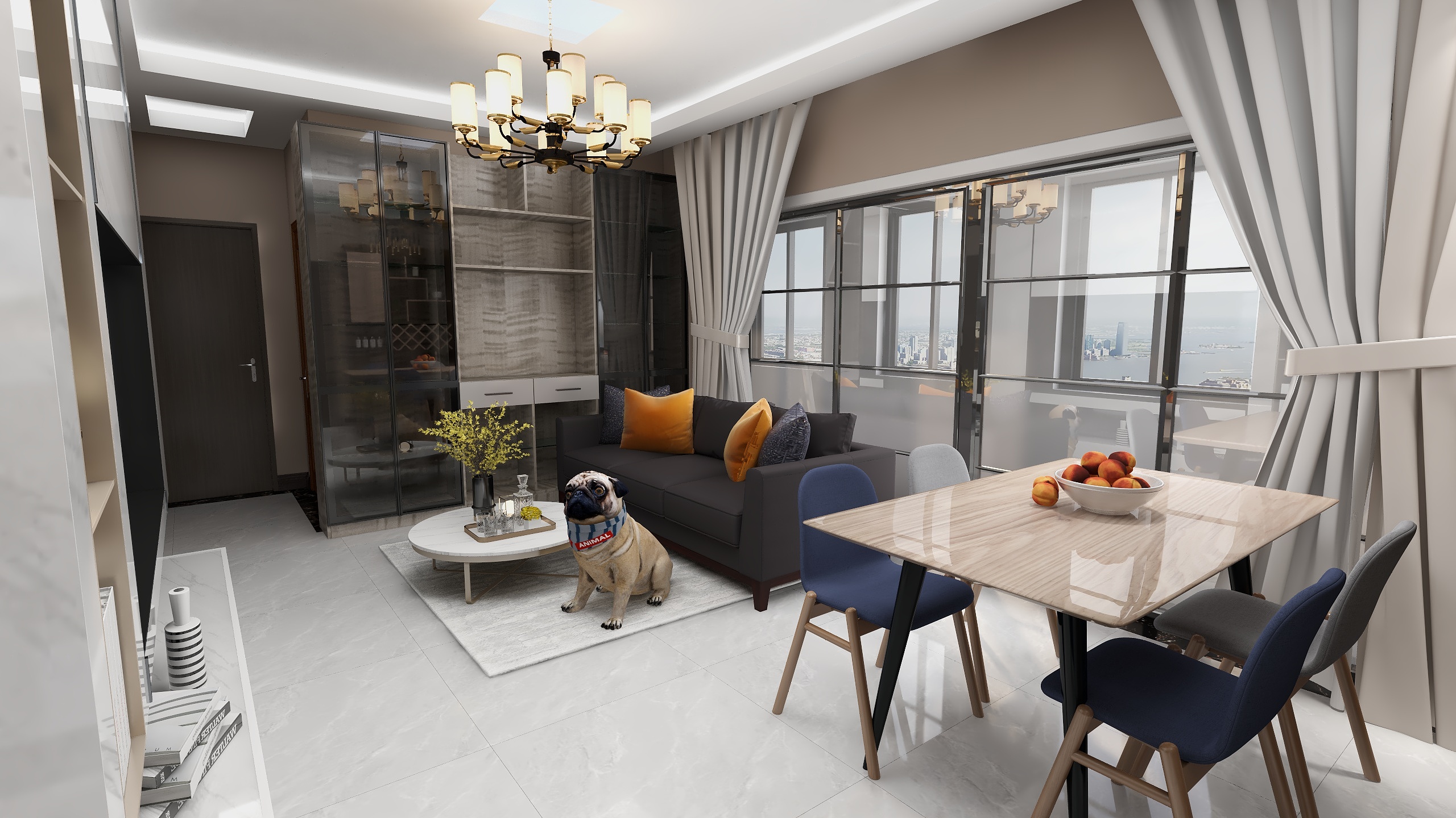 兆孚装饰知美定制-瑞和园89.50㎡B户型3室2厅1卫-装修设计方案