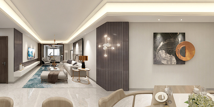 楚默FY-禹州新城里东户客厅效果-装修设计方案