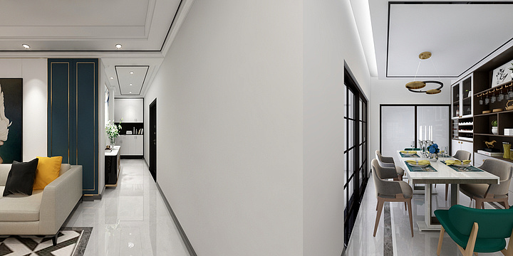 微尘物语-上品装饰碧桂园精装房现代轻奢效果-装修设计方案