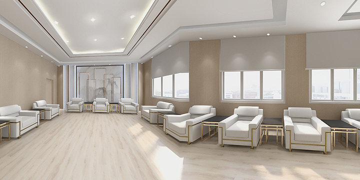 乖乖兔建筑设计室内装修-法院会客室-中式两个方案-装修设计方案