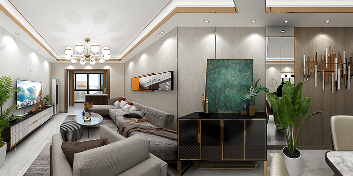杨倩-海骏达叶家轻奢120.6㎡-装修设计方案