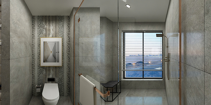 合博效果图制作-中央天城卫生间-装修设计方案