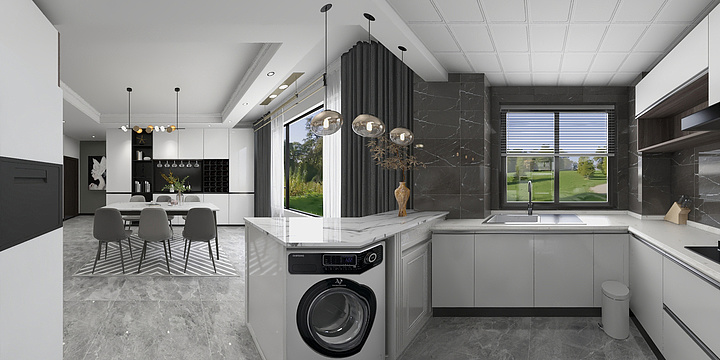 大理吉星居装饰-时尚黑白灰-装修设计方案