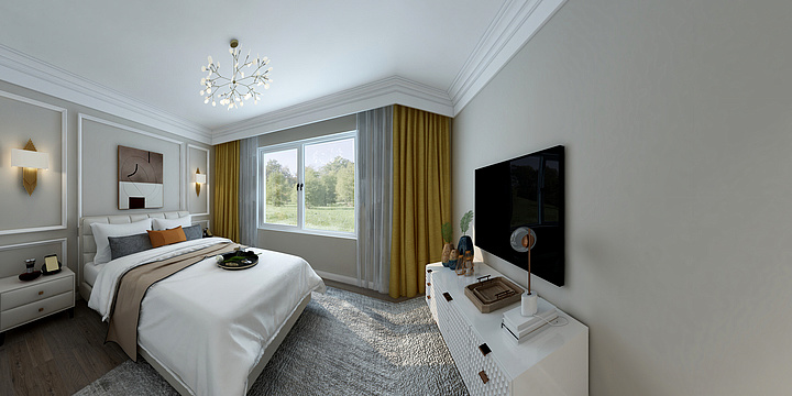 蓝脚艺术-西林花园一楼卧室-装修设计方案