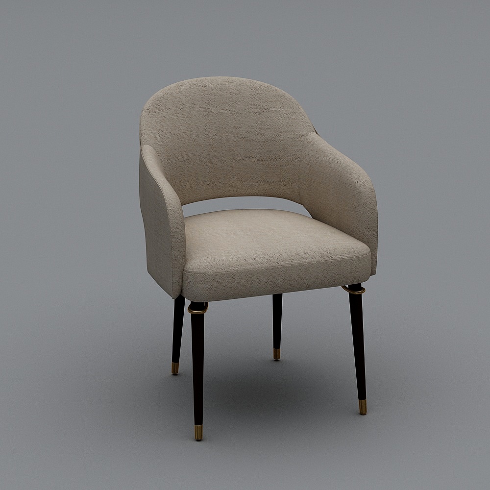 1815-C3餐椅-布3D模型