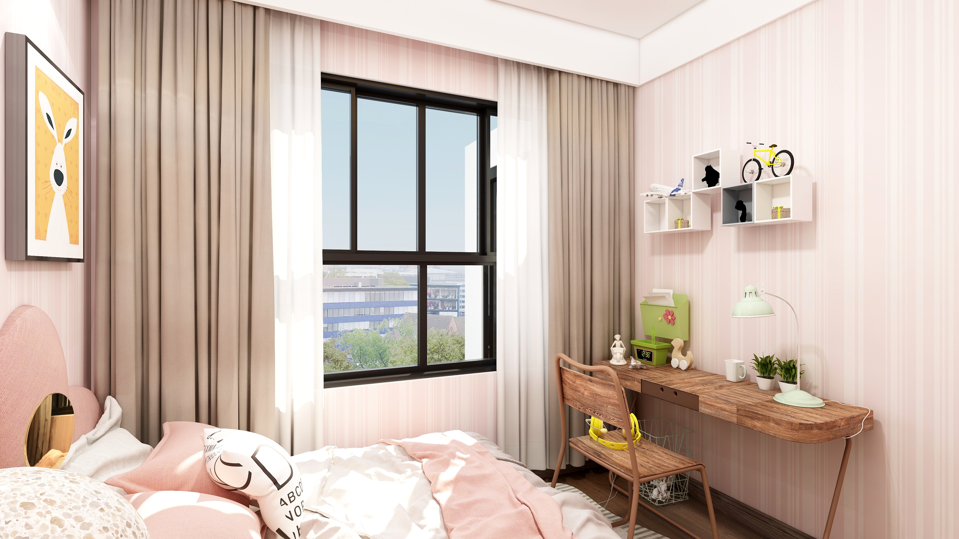 效果图小HeDS-侘寂风一层次卧装修效果图第3张