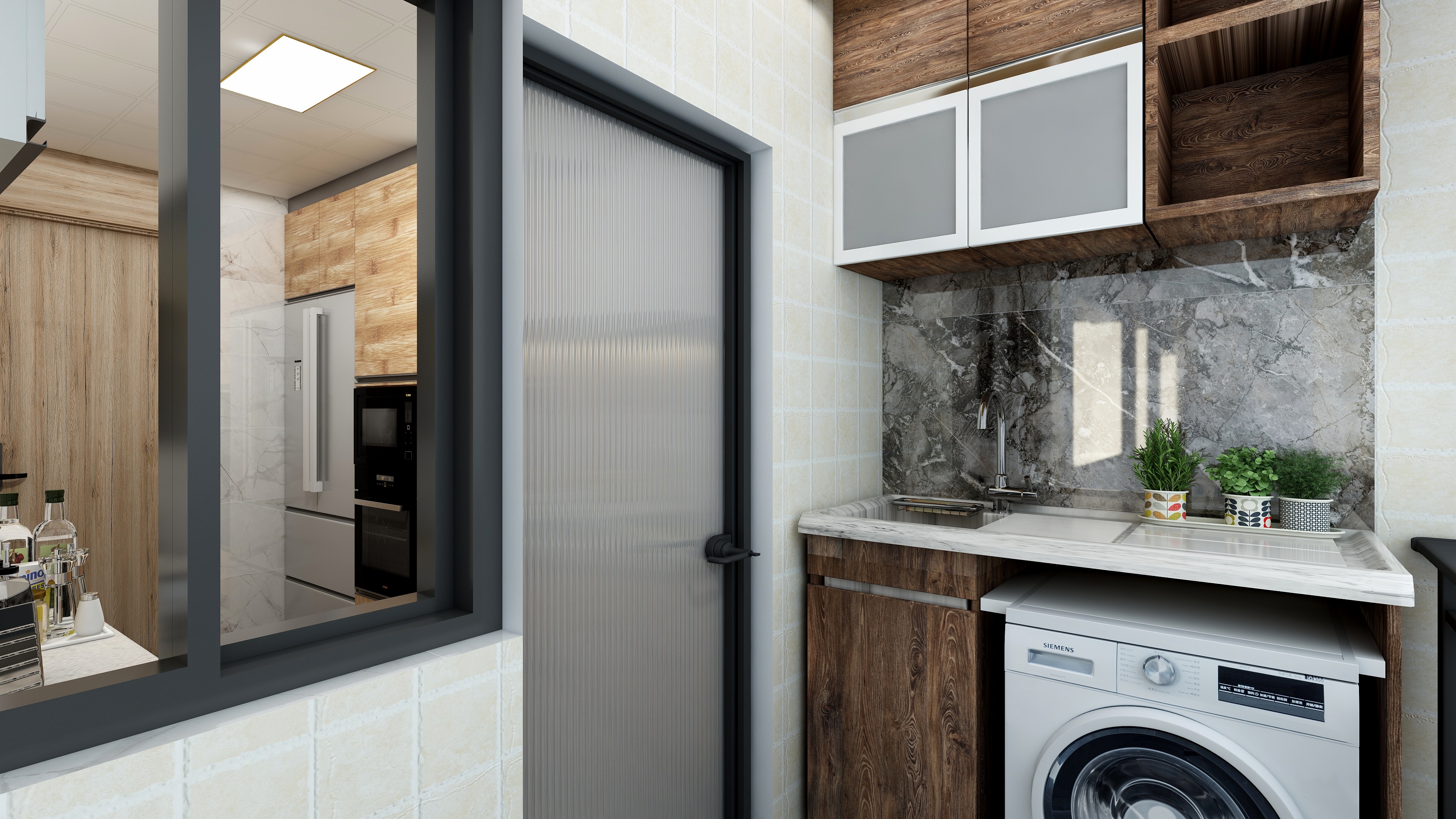 效果图小HeDS-侘寂风一层阳台装修效果图第2张