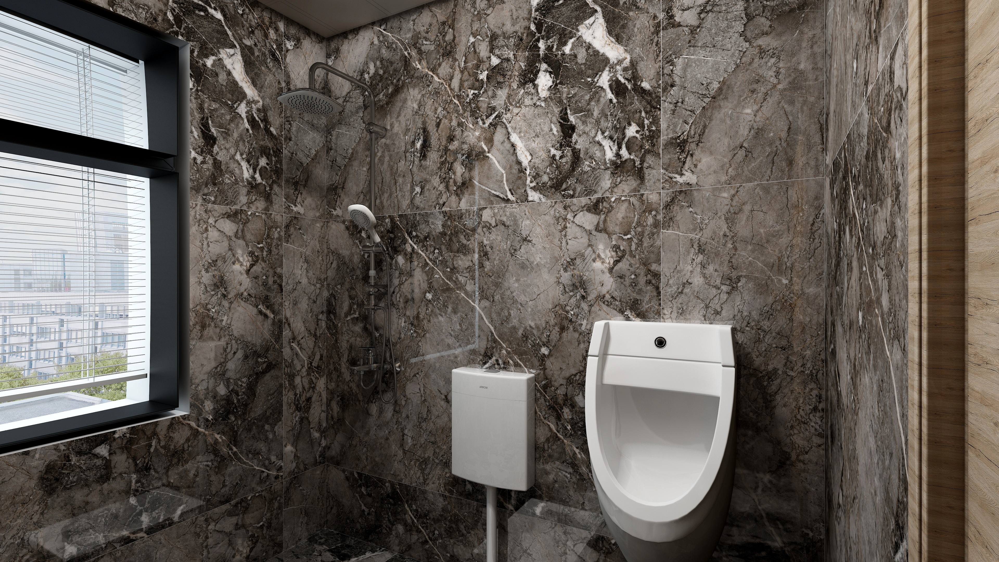 效果图小HeDS-侘寂风一层卫生间装修效果图第2张