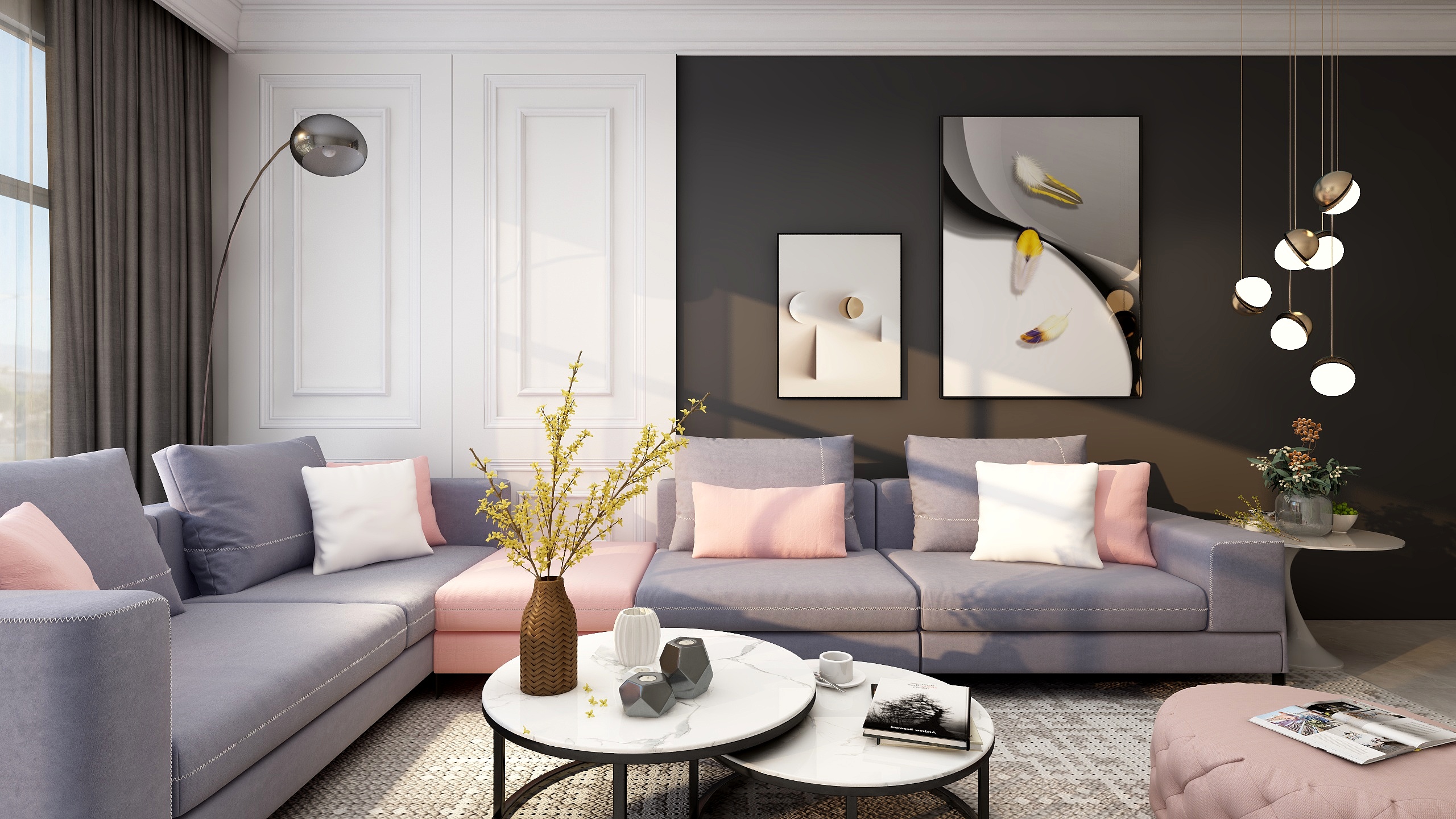 CTD_DesignStudio-设计研发背景墙--黑白风格沙发背景-装修设计方案