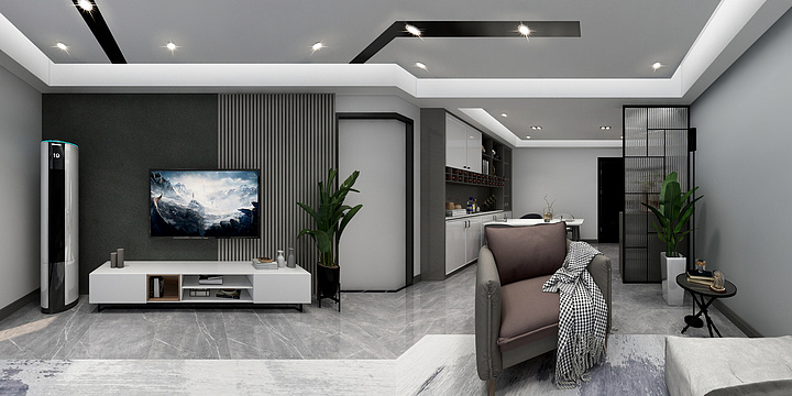 丨迷猫-7号户型现代风格-装修设计方案