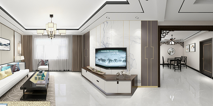 沐枫设计Mr圣骐-海兴丽景名都新中式-装修设计方案