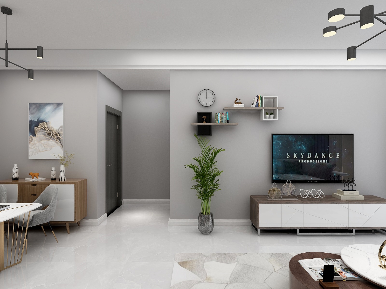 武庆-郑地璞园126平方灰色调-装修设计方案