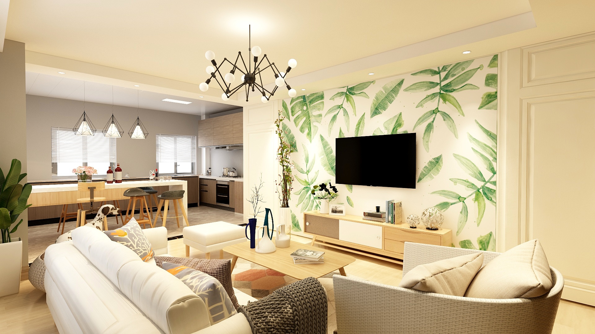 事茗设计工作室-瑞和园89.50㎡B户型3室2厅1卫-装修设计方案