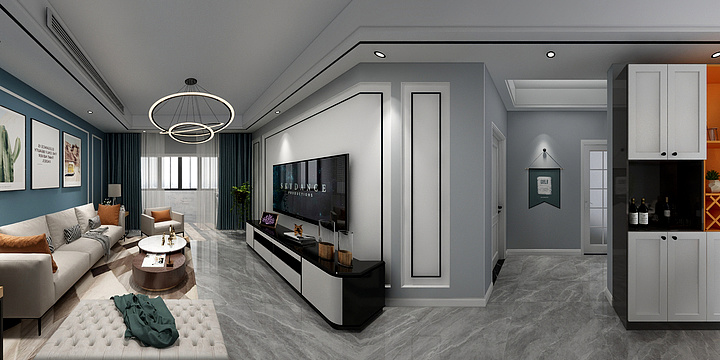 812****4-碧桂园大宅-客餐厅VR-装修设计方案