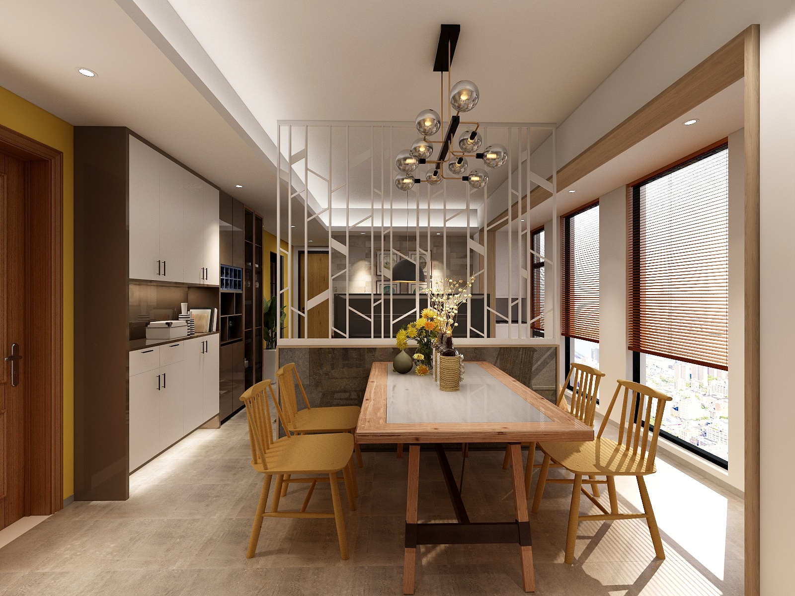 至微设计-89㎡B户型混搭3室2厅1卫装修效果图