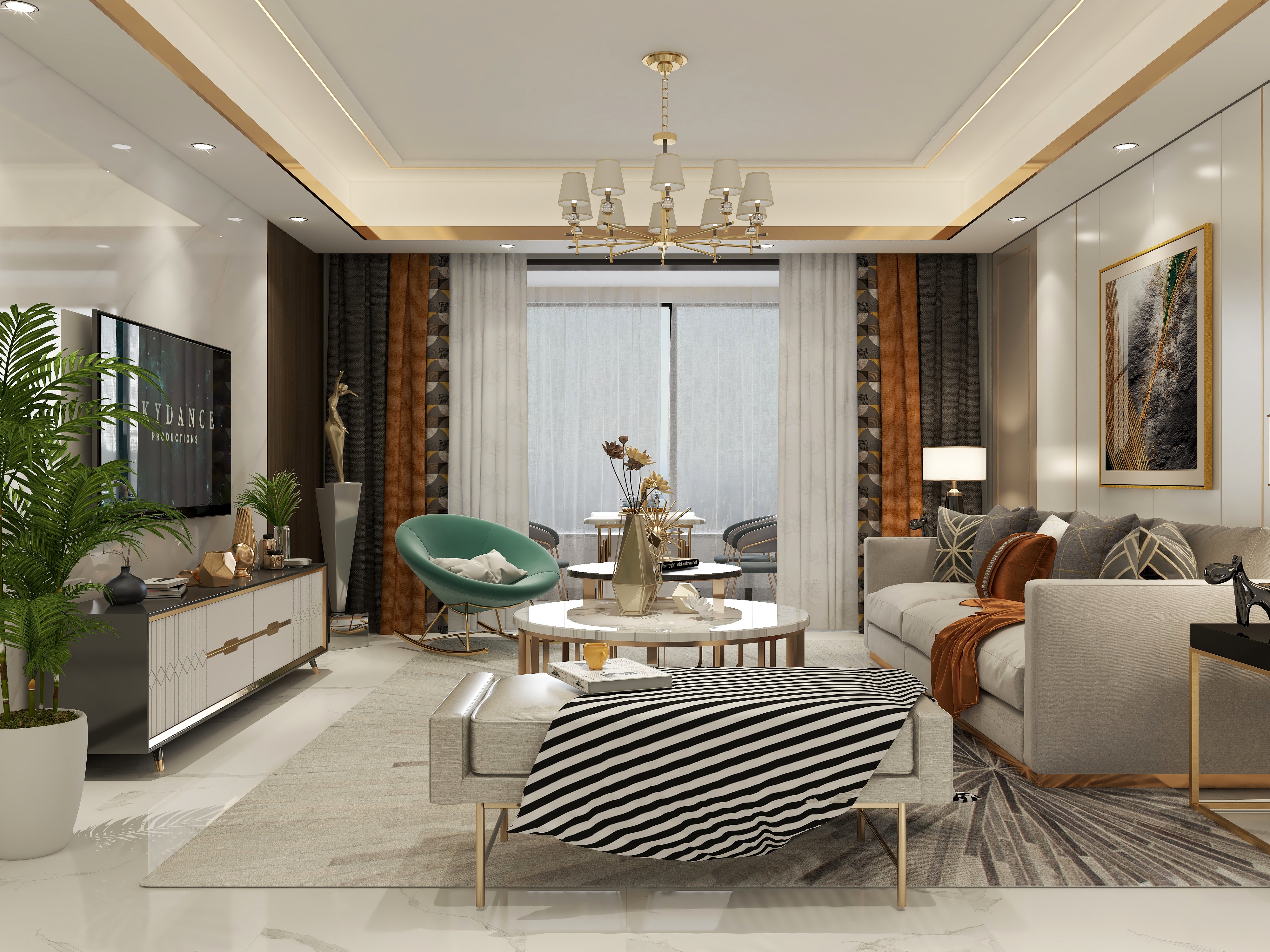 纬度空间效果图设计.-现代轻奢-装修设计方案