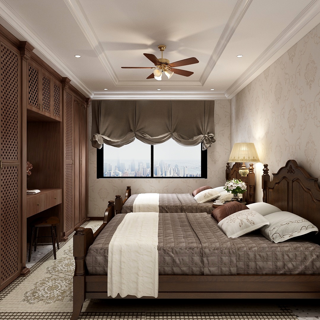 奕巢设计事务所CAGE巢-新古典别墅LOFT装修效果图