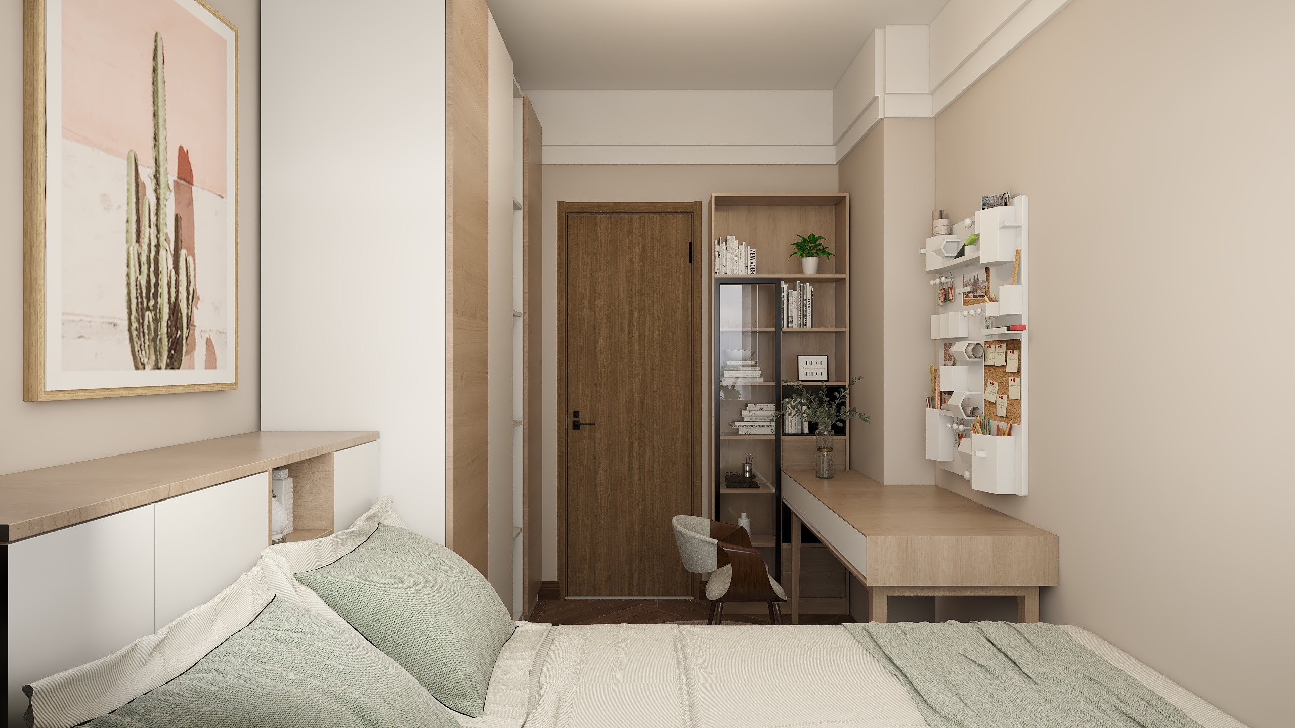 曾如意-102方复古北欧三室装修效果图