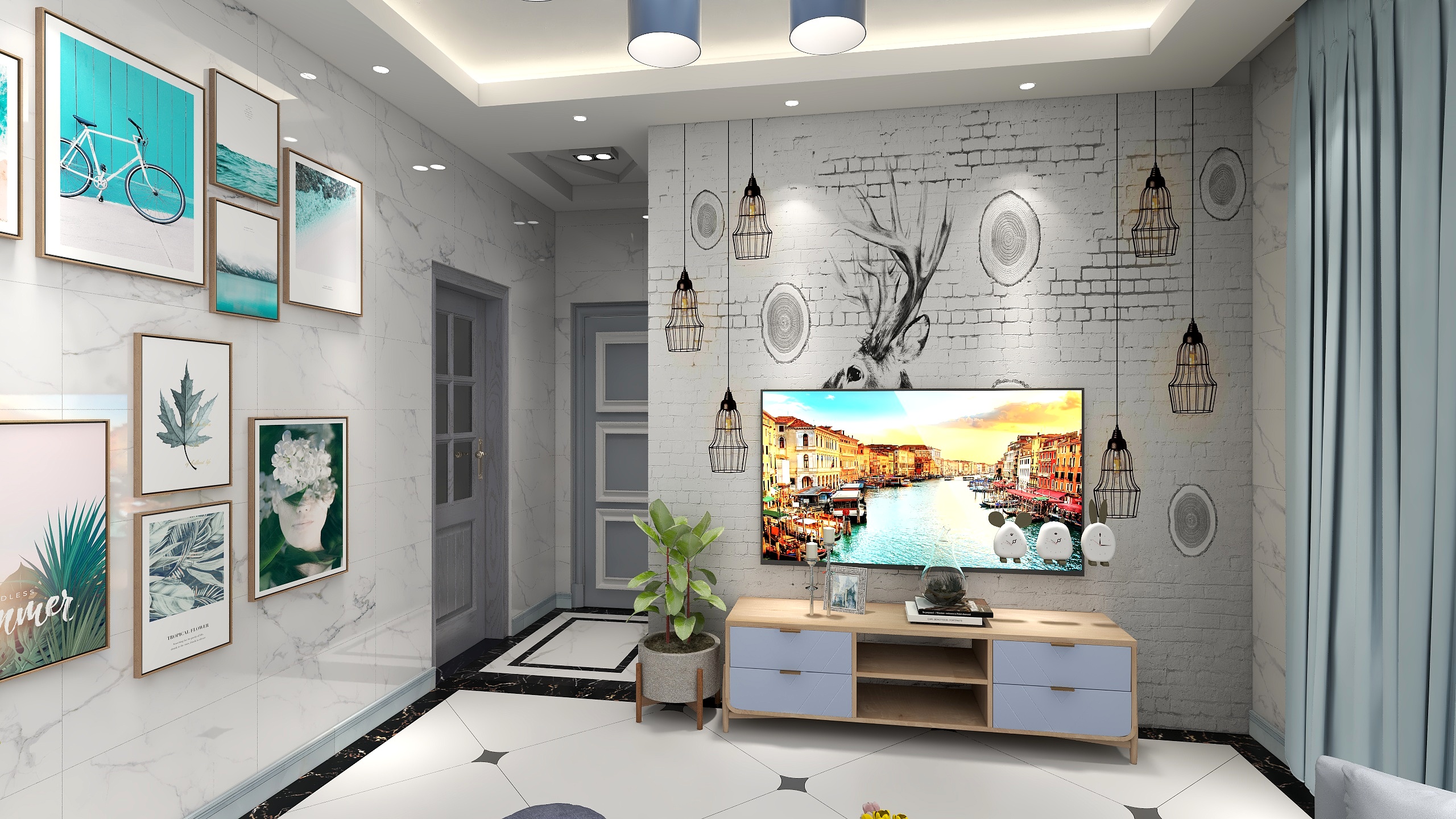 深圳尚品家装饰罗工-瑞和园89.50㎡B户型3室2厅1卫-装修设计方案