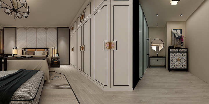 凯里效果图代画-安顺公寓67-新中式-装修设计方案