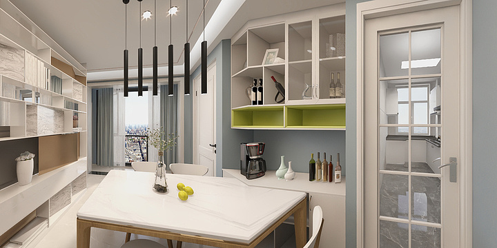 A全屋效果图-瑞和园89.50㎡B户型3室2厅1卫-装修设计方案