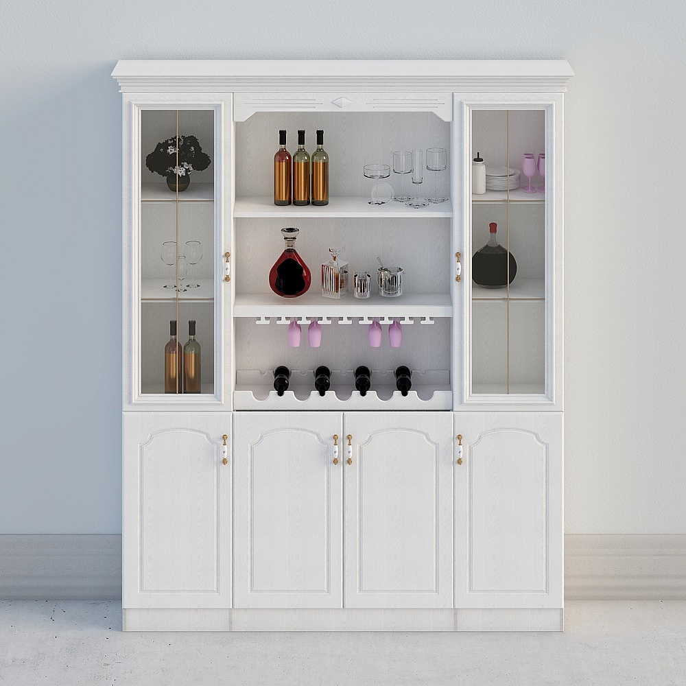 简欧酒柜3D模型