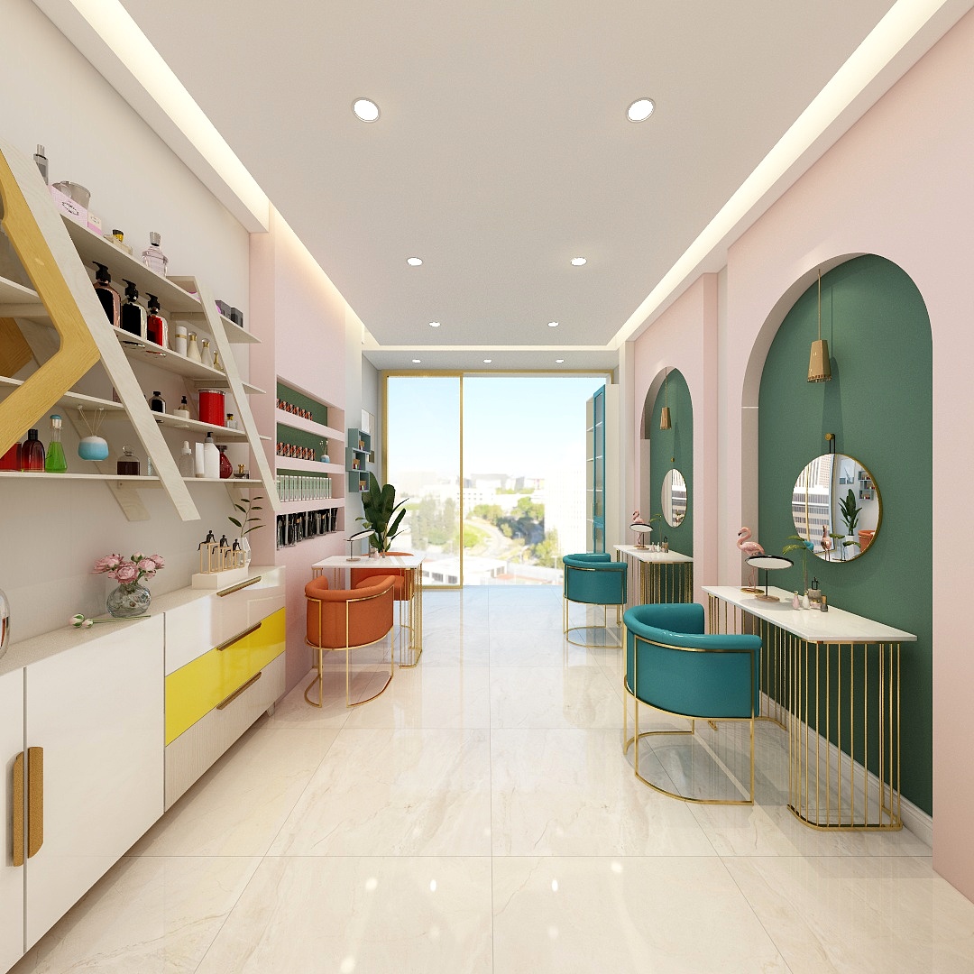 口口先森-网红美容店装修效果图