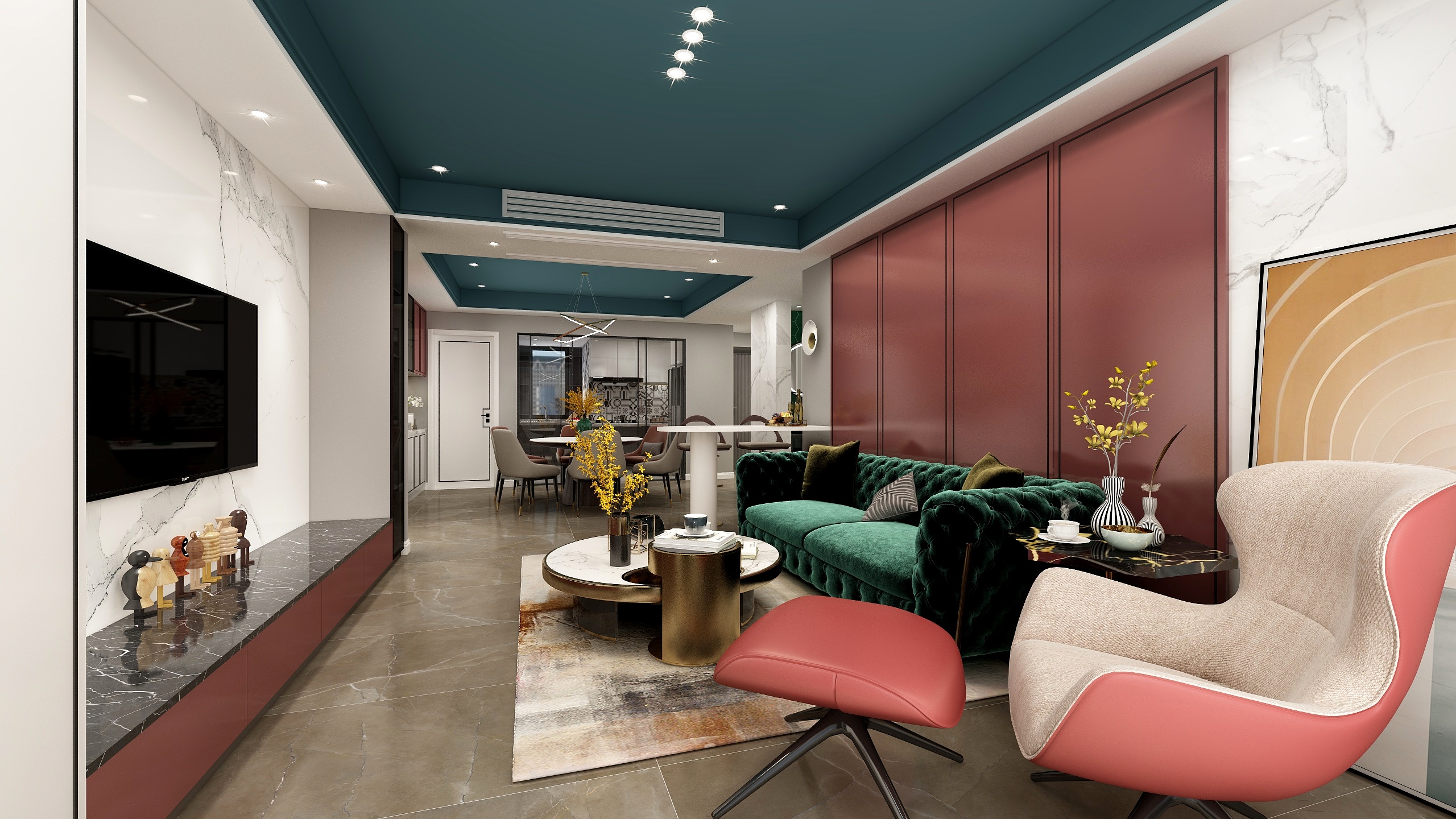 辰臻空间设计-【现代轻奢】136㎡平层-装修设计方案