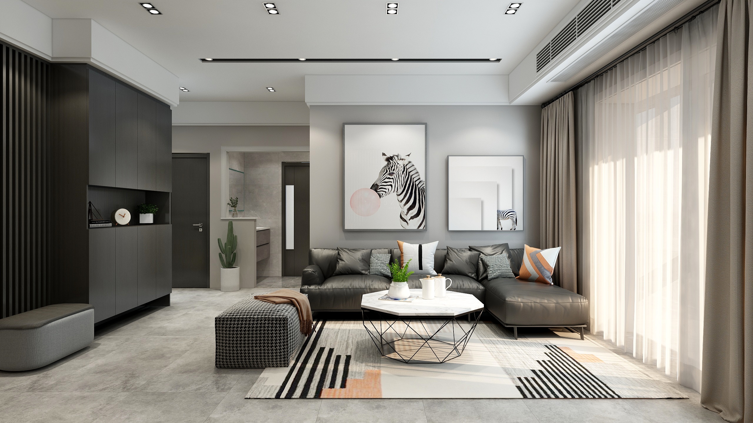 邓小绪36-纽宾凯国际社区蜜城现代简约106㎡3室-装修设计方案