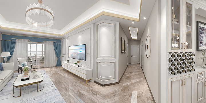 设计师唐正强-西城御府G1户型轻奢-装修设计方案