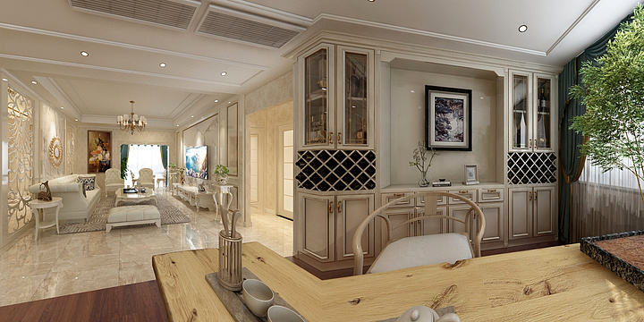 王宇设计-上海花园353平吴欧式-装修设计方案