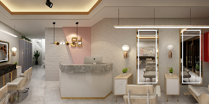 晨晓设计-轻奢理发店-装修设计方案