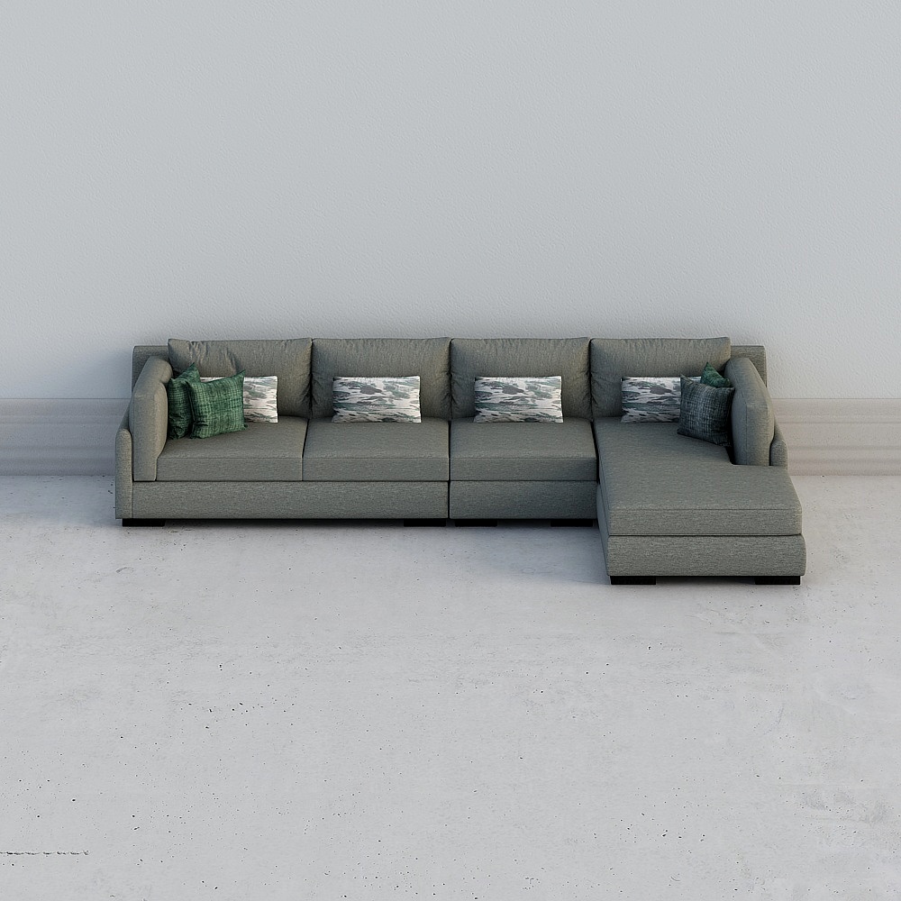 优梵艺术 马尔默/意式布沙发sofa小户型客厅简约靠背收纳221S-383D模型