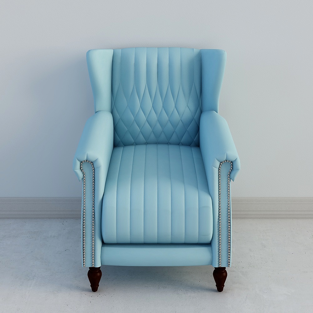 优梵艺术lux卢森堡青蓝层纹休闲沙发