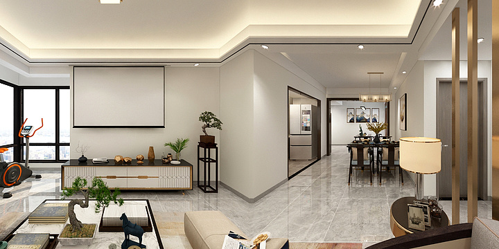 设计师丹余-【御河观景台】新中式｜78㎡两居-装修设计方案