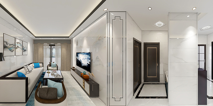 室内装饰设计梁工-理想荟109新中式-装修设计方案