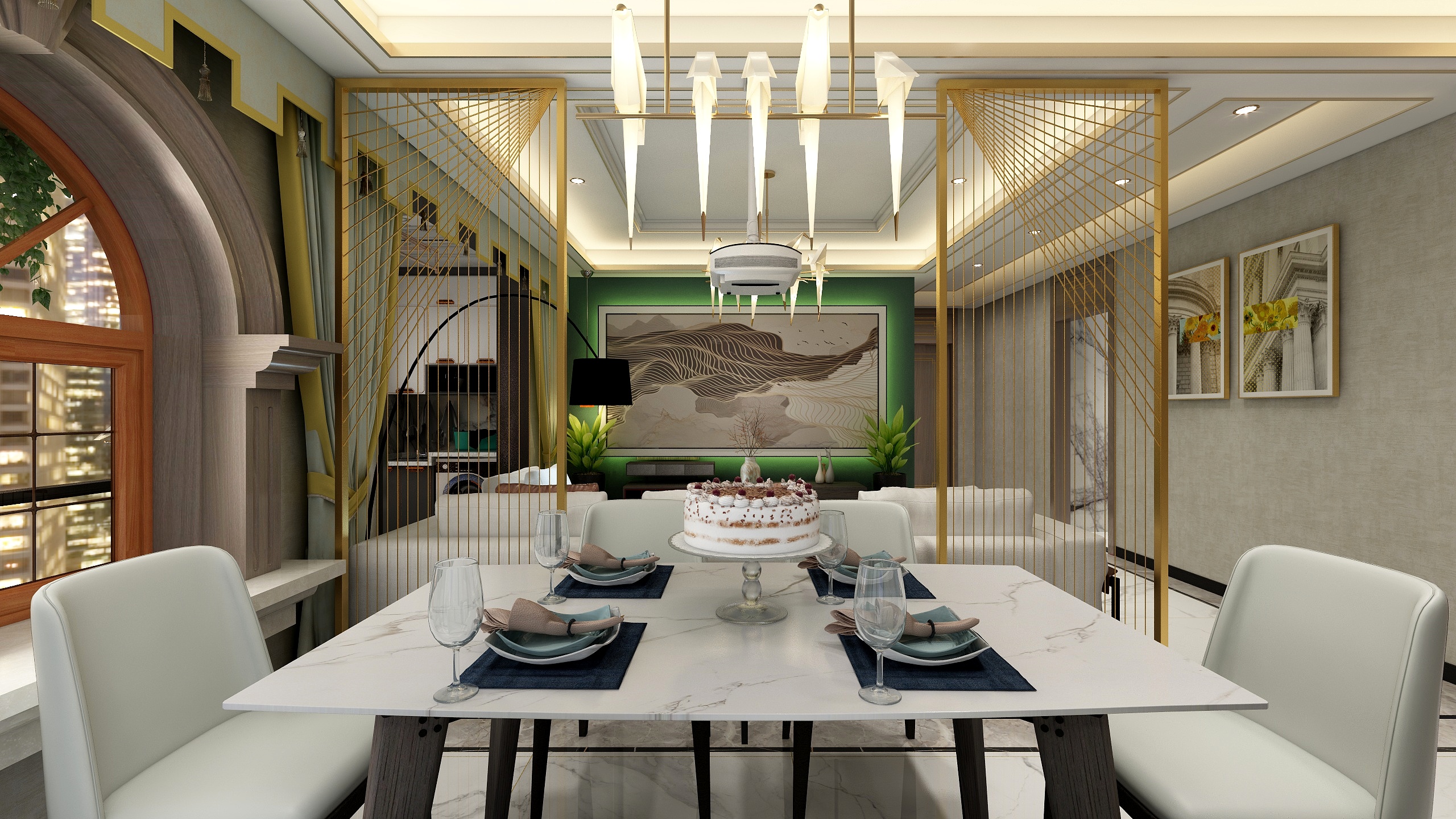 空间规划师徐振伟-126方混搭四居装修效果图