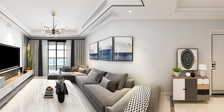 天仁设计吴永波-蓝广河畔-现代-装修设计方案