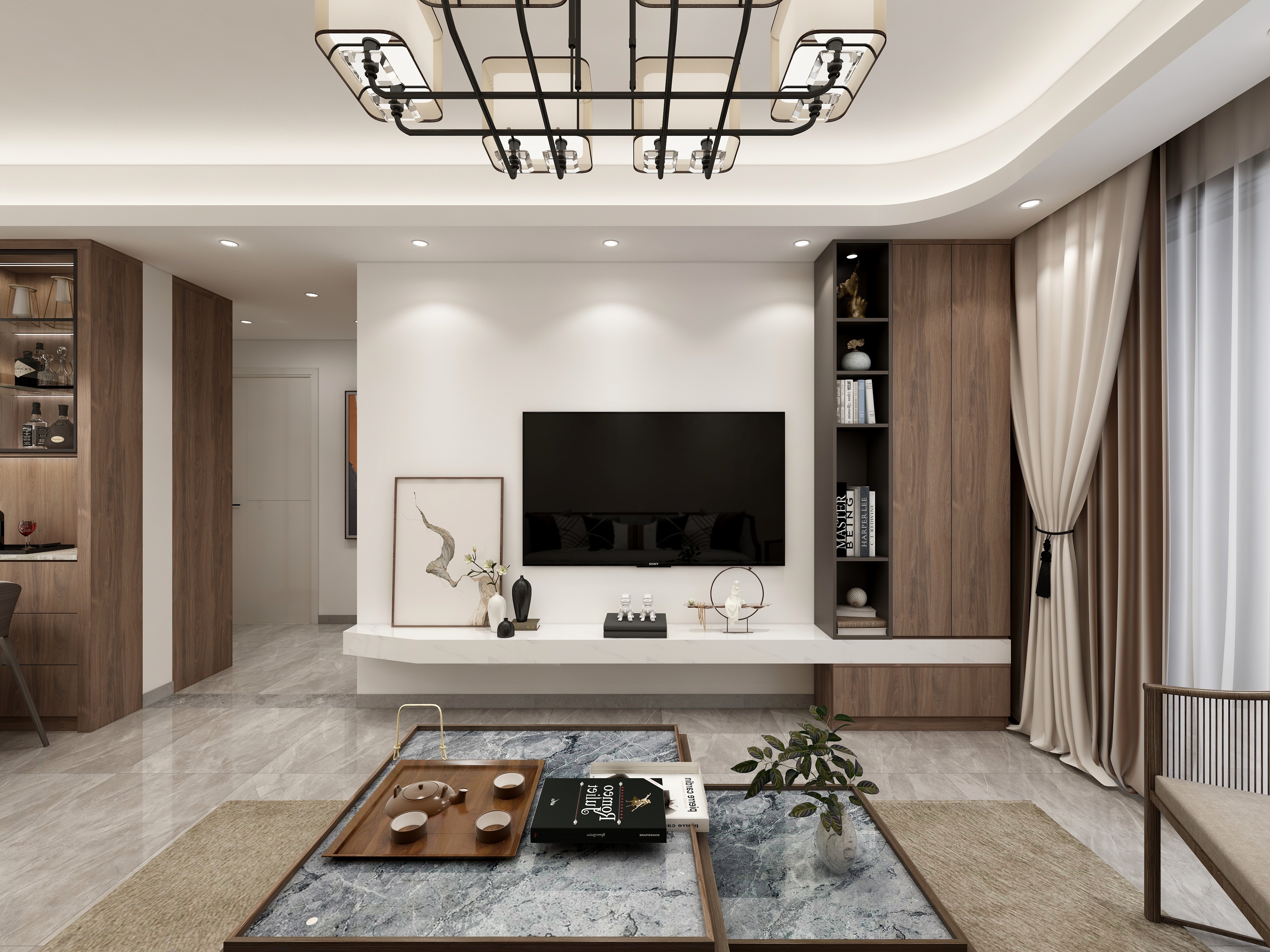 优佳家具-113方新中式三居装修效果图