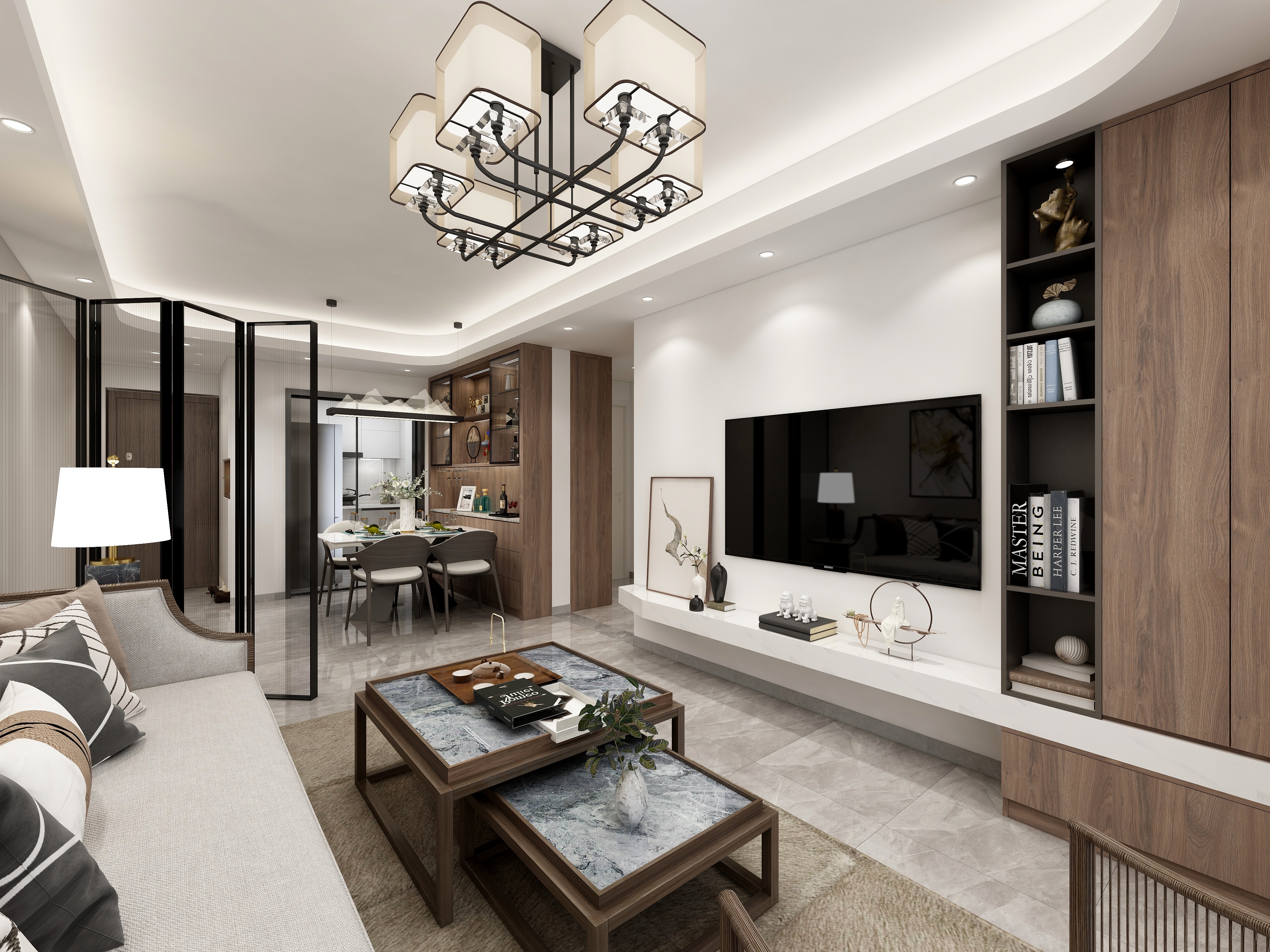 优佳家具-113方新中式三居装修效果图