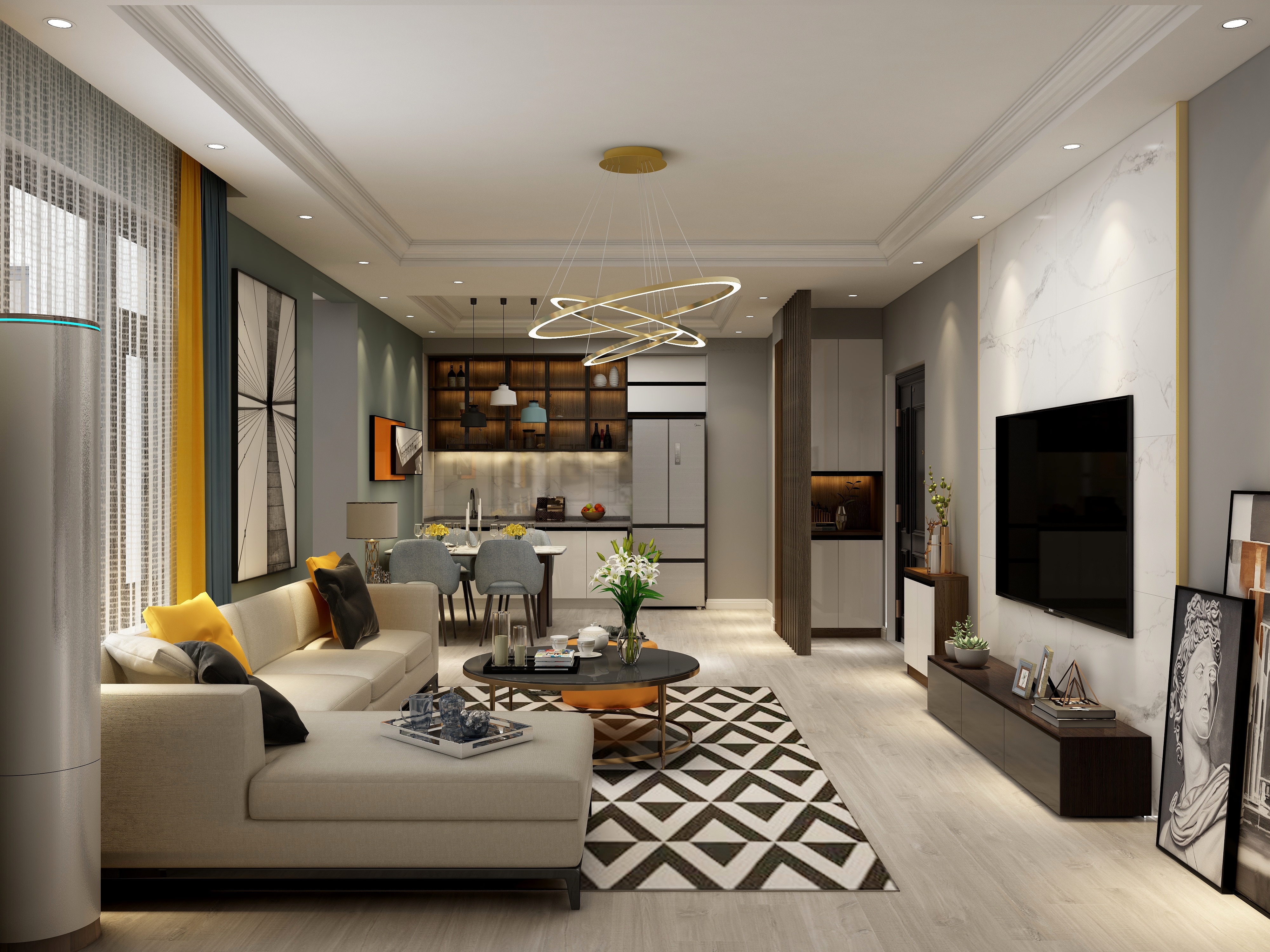 品尚茗居-万达华府二期-现代轻奢-装修设计方案