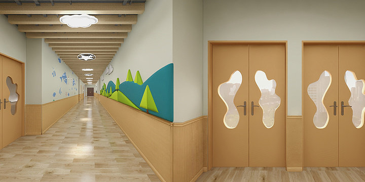 凌顶装饰设计-向阳路幼儿园-走廊-副本-装修设计方案